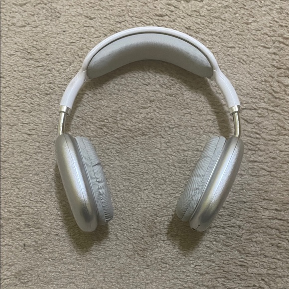 Silver and White Over-Ear Headphones